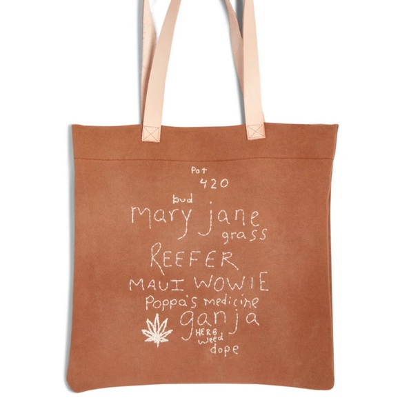 NWOT Stoned Immaculate X Jenean Jenean embroidered Dime Bag Tote - Picture 1 of 15